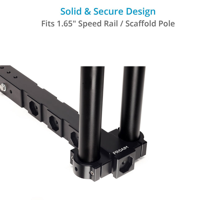 Proaim Trailer Hitch Adapter/Tow Bar for Car Camera Rigging | 2" Hitch, 42mm Speed Rail Clamp, 2200 lb Payload