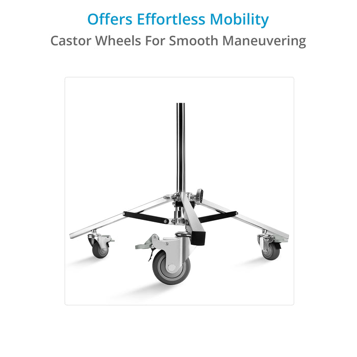 Proaim Baby 5/8” Jr. Triple Riser Roller Stand w Wheels for Studio, Photography | Max. Height: 12.2 Feet.