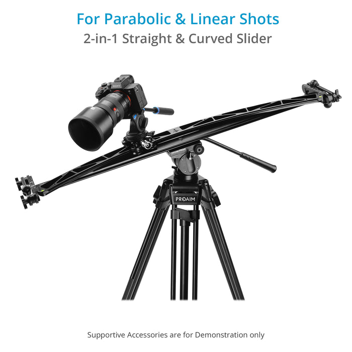 Proaim Curve-N-Line 2-way Camera Video Slider | Available Sizes: 2ft, 3ft & 4ft