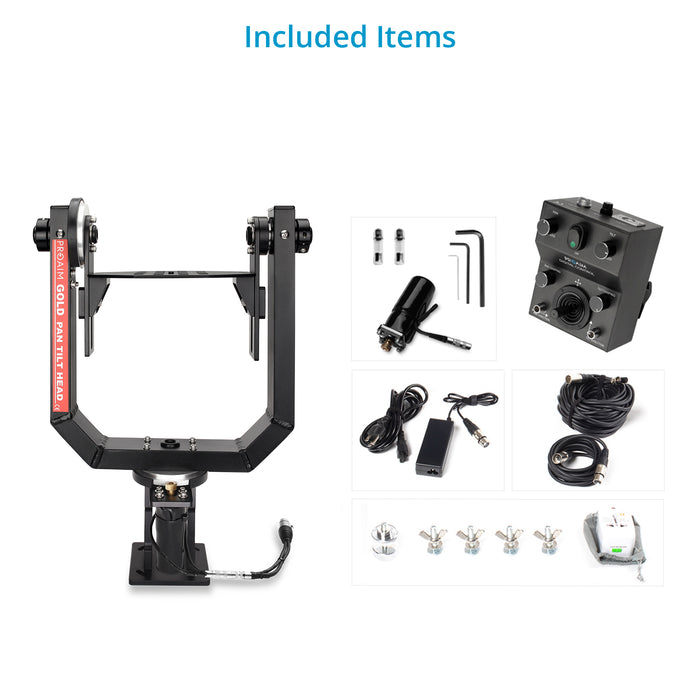 Proaim Gold Pan Tilt Head for Camera Jib Crane, Payload - 7.5kg/16.5