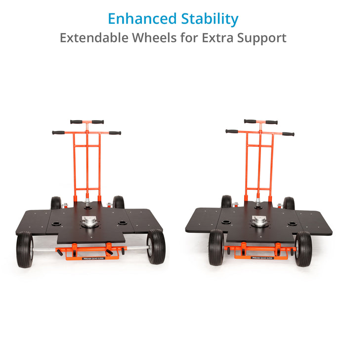 Proaim Quad Super Bazooka Film Camera Doorway Dolly | Rear-Wheel Steering