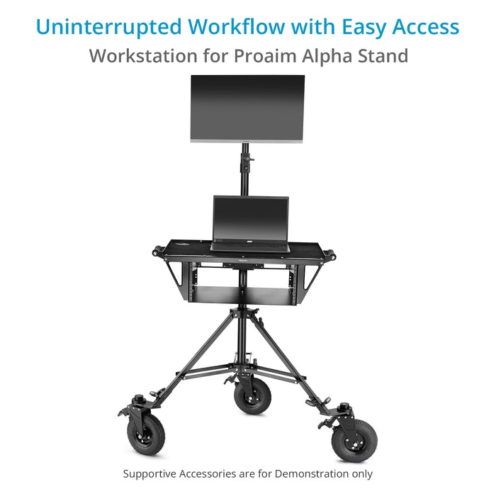 Proaim Workstation with 4U Rack for Proaim Alpha Stand | Clamping Range: 38mm to 50mm