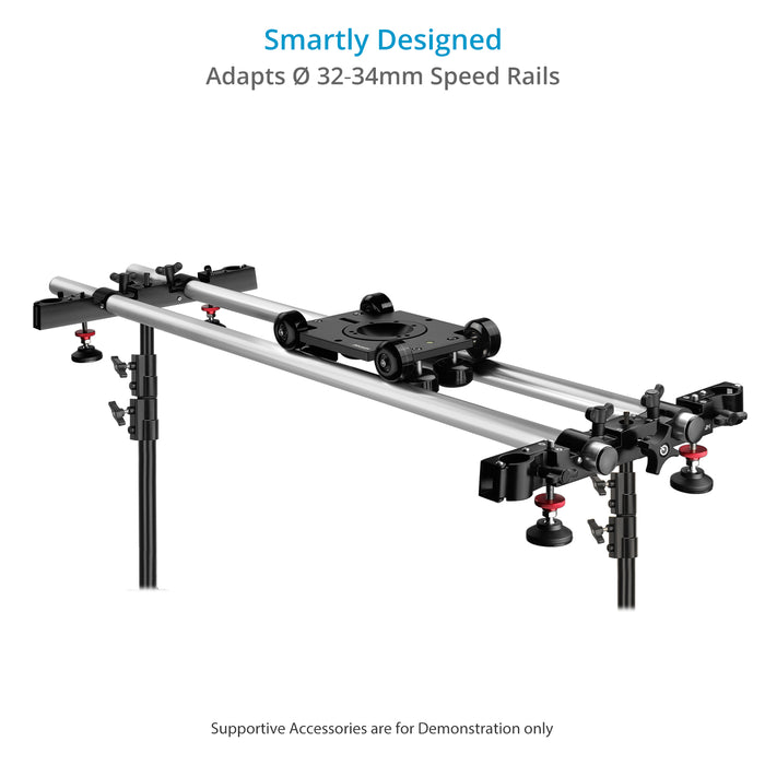 Proaim Polaris Mini Portable Video Camera Dolly w Universal Track Ends | Mitchell & 75mm Bowl Mount