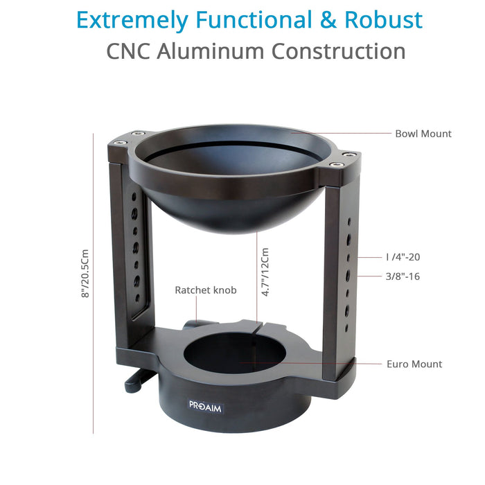 Proaim Camera Bowl Riser Adapter (Euro / Elemac Base)