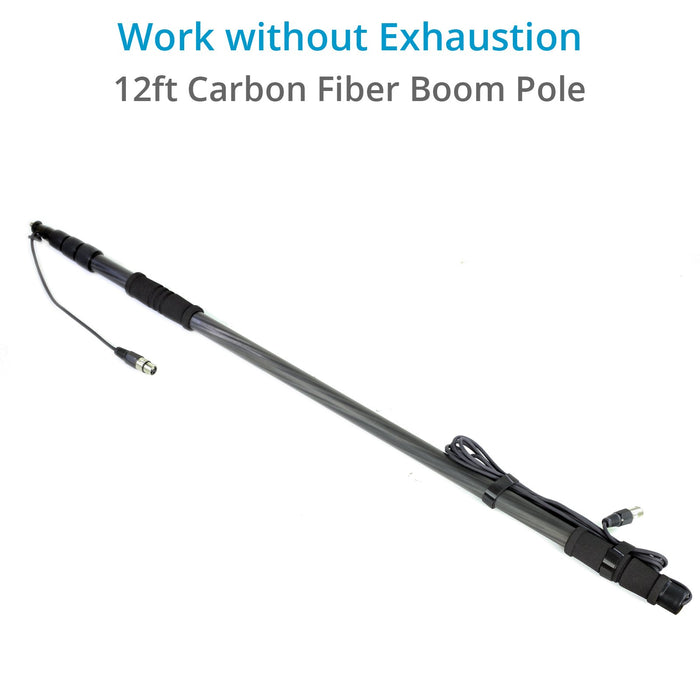 Proaim 12ft Carbon Fiber Boom Pole, 20ft Long XLR Cable