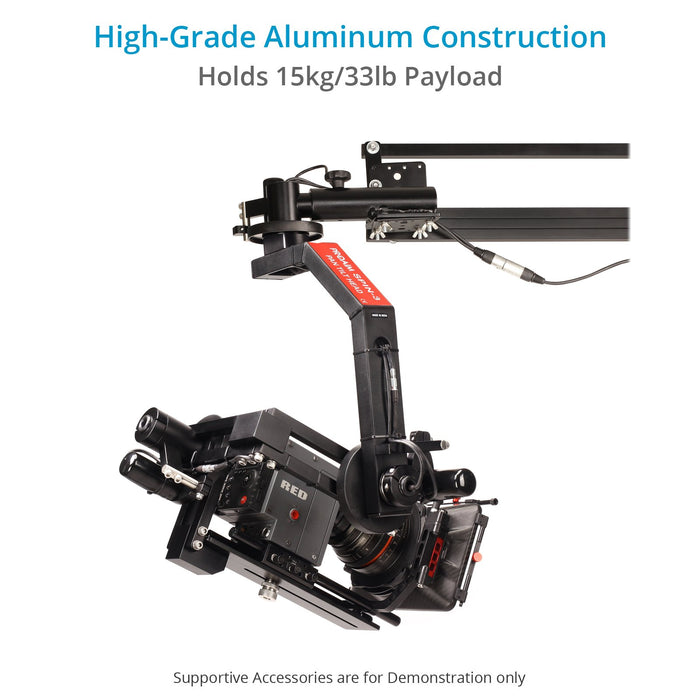 PROAIM Spin-3 (3-Axis) Motorized Pan Tilt Head for Camera Jib Crane, Payload- 15kg/33lb