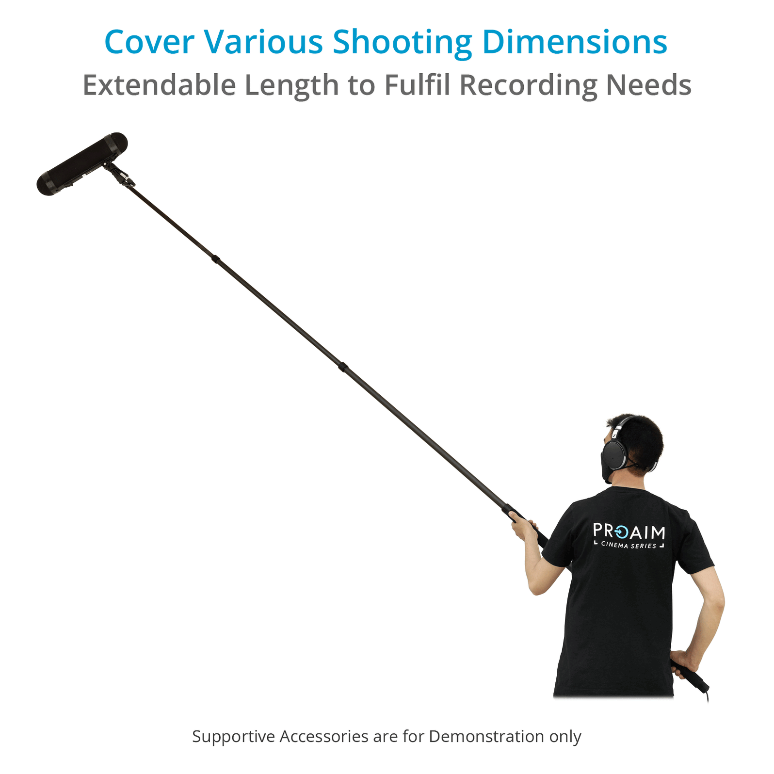 Proaim 12ft Carbon Fiber Boom Pole with 40cm R Blimp Windscreen — Proaim.ca