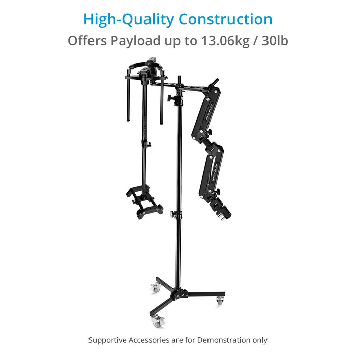 Proaim 5/8” Folding Wheel Base Stand (30lb) for Lights & Studio Photography