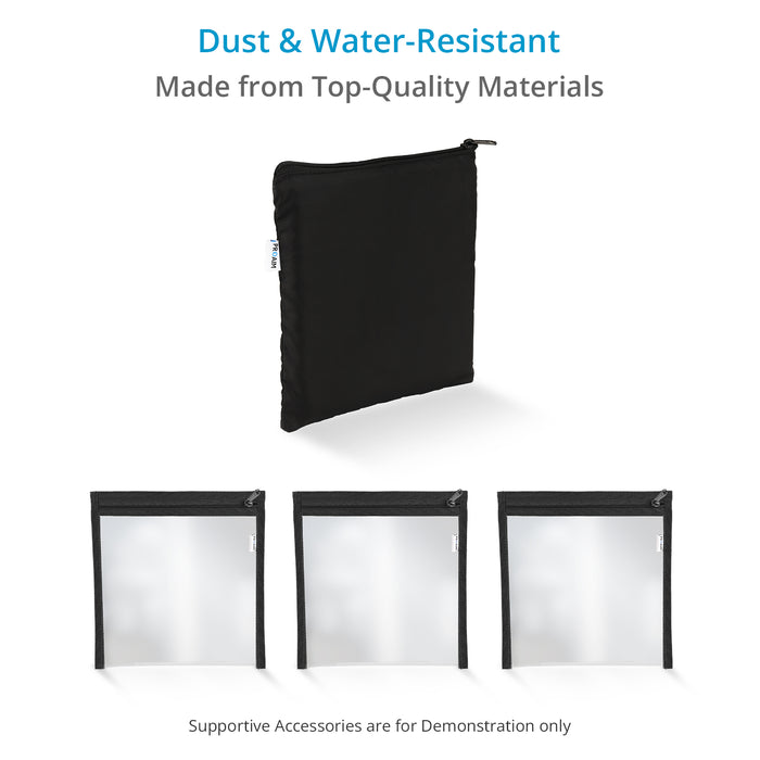 Proaim Cube 4 Pouches Set – 3x Clear Pouch (6.5 x 6.5") & Padded Pouch (8.5 x 9") for Camera Accessories