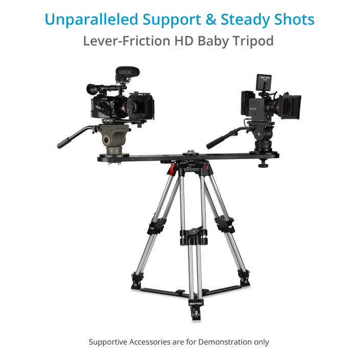 Proaim HD Mitchell Baby Camera Tripod Stand w Lever-Friction with Aluminum Spreader