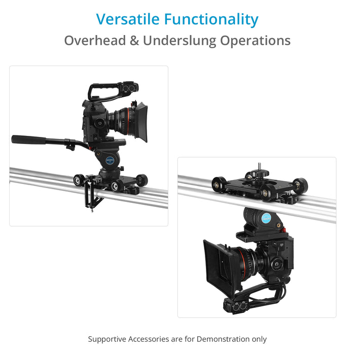 Proaim Polaris Mini Portable Video Camera Dolly w Universal Track Ends | Mitchell & 75mm Bowl Mount