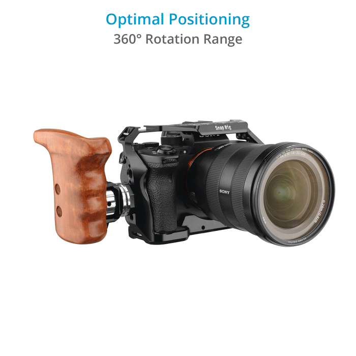 Proaim SnapRig Wooden Grip with ARRI Rosette for Camera Cages & Rigs.
