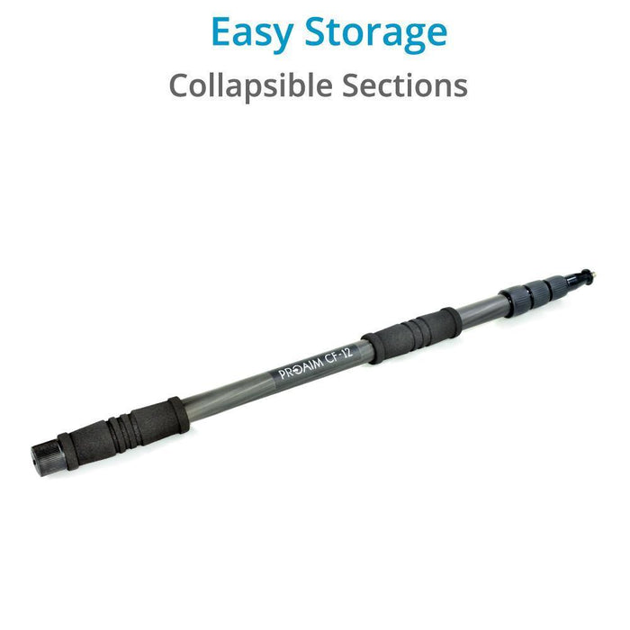 Proaim 12ft Carbon Fiber Boom Pole for Microphones / Audio Recording